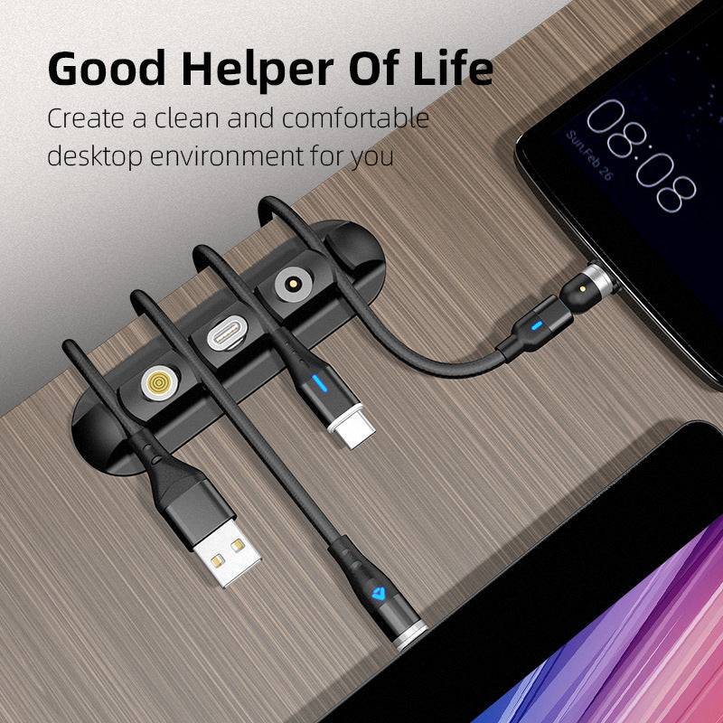Charger/Cable Organizer Desktop Charging Magnetic Data Cable Organizer Soft Plastic Creative Gift Storage Fixed Cable Organizer